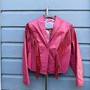 RARE vintage Lariat Leathers jacket in pink